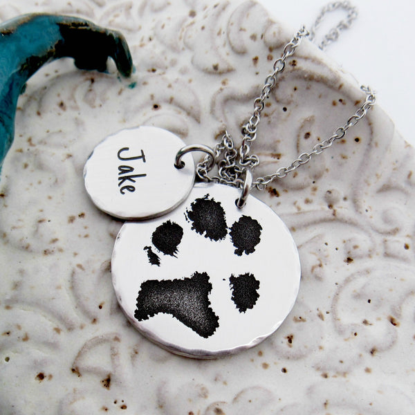 The Paw Print Necklace - Your Pet's Actual Paw or Nose Print Necklace