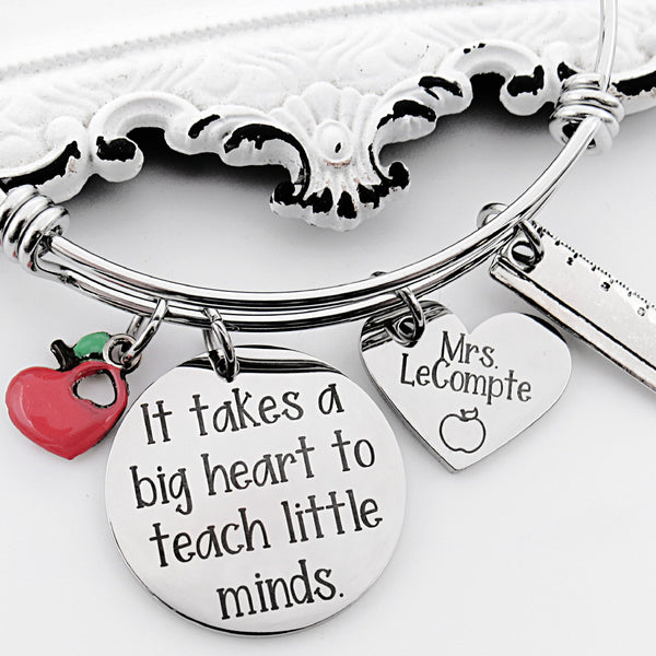 It takes a big heart to shape little minds on sale bracelet